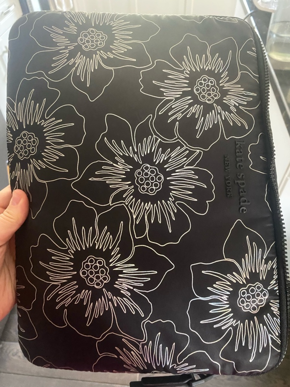 Kate Spade New York 13” Laptop Sleeve – Black Floral